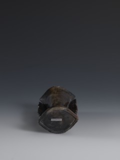 Vase, Qing dynasty 19th century, China. Dark soapstone vase with bas-relief and openwork in places,