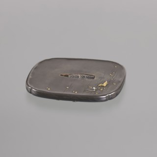 Crossguard tsuba by Takahashi Ietsugu fl. ca. 1830–1880. Rectangular-with-rounded-sides tsuba sumi