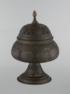 Censer, Persian Iran, Qajar dynasty 1785–1925, 18th/19th century. Bronze censer, height 33.0 cm,