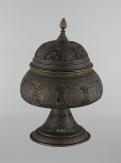 Censer, Persian Iran, Qajar dynasty 1785–1925, 18th/19th century. Metal censer, height 33.0 cm,