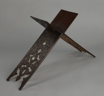 Quran lectern rahla, Ottoman Turkey, 19th century. Wooden piece of furniture decorated with