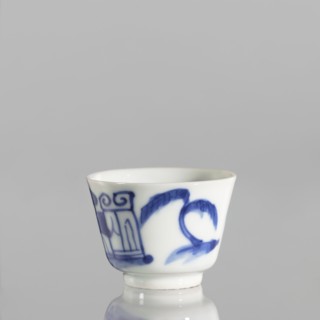 Bowl, ceramics, blue and white porcelain, Qing style, Chinese art, Chinese culture, landscapes with