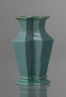 Vase;, ; Chinese; Qing dynasty 1644–1911; 19th century; ceramics; covered with a turquoise glaze