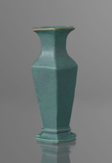 Vase, Chinese, Qing dynasty 1644–1911, 19th century. Ceramic vessel covered with a turquoise glaze