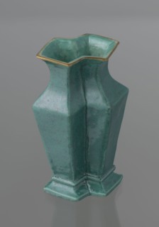 Vase, Chinese, Qing dynasty 1644–1911, 19th century. Ceramic vessel covered with a turquoise glaze