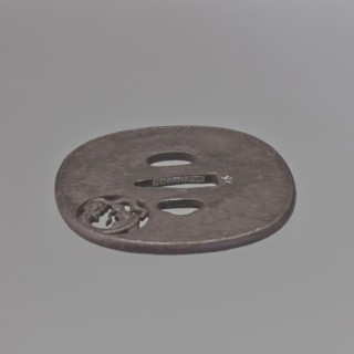 Crossguard tsuba, Ichiryû Hitotsuyanagi Tomoyoshi; Ichiryû school. Japanese iron tsuba, early 19th
