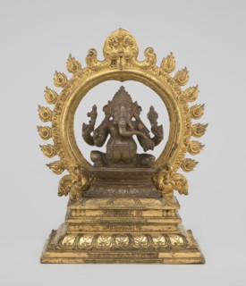 Ganesha, Indian, 19th century. Sculpture, height 26.0 cm, width 17.5 cm. The deity sits on a double
