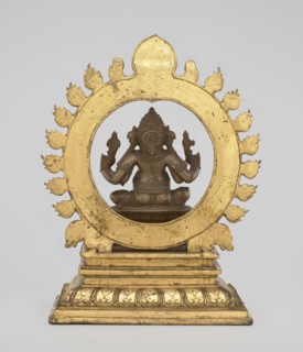 Ganesha, 19th century, India; sculpture; height 26.0 cm, width 17.5 cm. The deity sits on a double