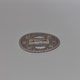 Crossguard tsuba, sword crossguard, namban style, openwork, flowers, tsuba, Japanese art, Japanese