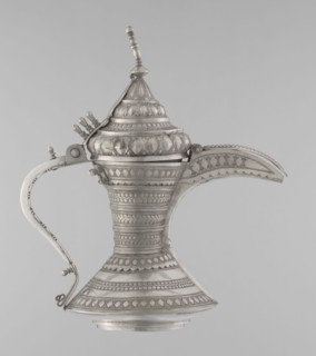 Teapot, Persian Iran, Qajar dynasty 1785–1925. 19th–20th century. Silver vessel for tea/coffee,