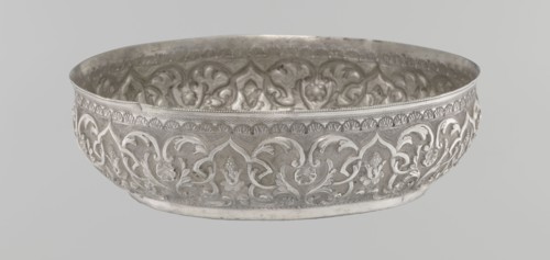 Bowl, purchased; Islamic art, Turkish, Ottoman dynasty 1299–1922; geometric motifs and plant