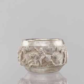 Bowl, South Asian culture, Indian culture, Indian art; hunting iconography: tigers, horses,