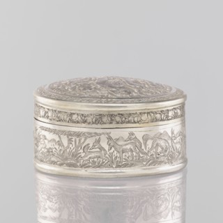 Box with lid; creator, 19th century India; Indian art; materials: tin/container vessel; dimensions: