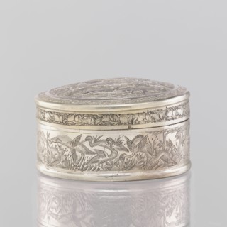 Box with a lid; maker, 19th century, India; Indian; applied art; vessel; materials: tin;