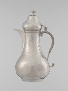 Teapot with a lid, Ottoman Turkish, 19th century, vessel for beverages, teapot, silver?, geometric