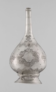 Bottle for spraying water soaked in perfumes, Islamic art, Islamic culture; vessel with plant and