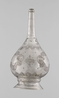Bottle for spraying water soaked in perfumes, Islamic art, Islamic culture, vessel with plant and