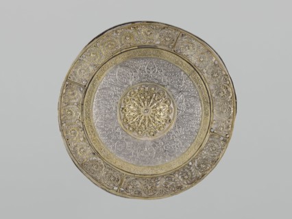 Mirror frame, 19th century, possibly Turkey or Iran. Metal; weight 685 g, diameter 25.5 cm, height