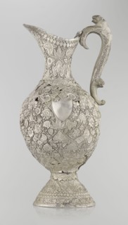 Jug, late 19th century, Northern India, Iran, silver vessel, height 43 cm, weight 1795 g. A tall