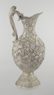 Jug, late 19th century, Northern India, Iran, silver vessel, height 43 cm, weight 1795 g. A tall