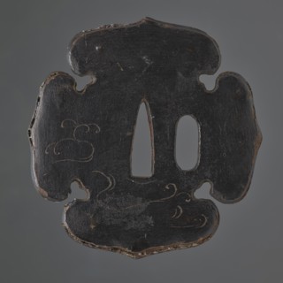 Crossguard tsuba, Japanese, Edo period 17th–18th century. Iron lined with multiple-folded