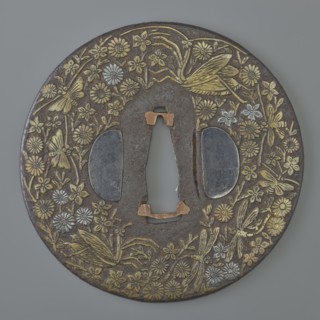 Crossguard tsuba, Mino school/author, Japanese, Edo period 1603–1868, 18th century. Round tsuba