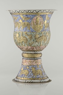 Cup, Persian, Qajar dynasty 1785–1925, 19th century, Iran. Vessel cup, height 25.5 cm, diameter 18