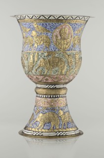 Cup, Persian, Qajar dynasty 1785–1925, 19th century, Iran. Ceramic vessel, height 25.5 cm, diameter
