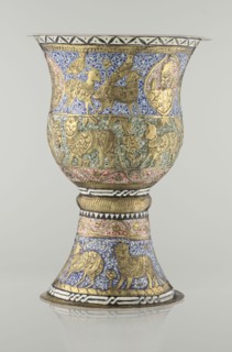 Cup, Persian, Qajar dynasty 1785–1925, 19th century, Iran. Ceramic vessel, height 25.5 cm, diameter