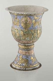 Cup, Persian, Qajar dynasty 1785–1925, 19th century, Iran. Ceramic vessel, height 25.5 cm, diameter