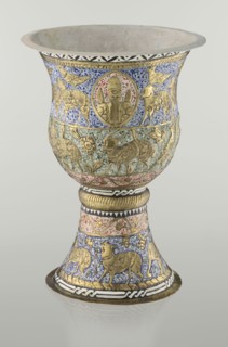 Cup, Persian, Qajar dynasty 1785–1925, 19th century, Iran; ceramic vessel, height 25.5 cm, diameter