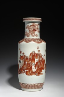 Vase, Luohan iconography; porcelain; arhat iconography; ceramics; Qing style; dragons iconography;