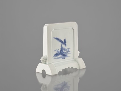 Decorative screen, ceramics; blue-and-white porcelain; Chinese, Qing dynasty 1644–1911; 19th