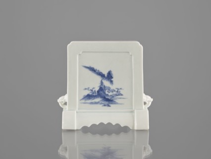 Decorative screen, ceramics; blue-and-white porcelain; Qing dynasty 1644–1911; 19th century, China.