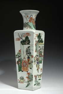 Vase, Chinese, Qing dynasty Kangxi period, 1662–1722. Porcelain, colored green family.