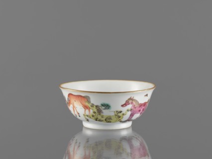 Bowl, ceramics, colored porcelain, Qing style 1644–1911, Chinese, 19th century. Porcelain bowl on a