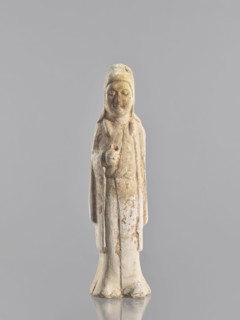 Figure of a standing woman — funerary figurine; creator, sculptor: Krieg doctor noted; images of