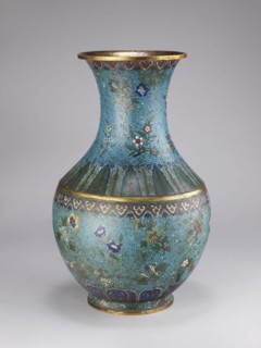 Vase, Qing style, Chinese culture, Chinese art, Qing 1644–1911, chrysanthemums, peonies, plum
