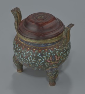 Ding-type incense burner with cover, Chinese, Qing dynasty, Qianlong period 1736–1795; ceremonial