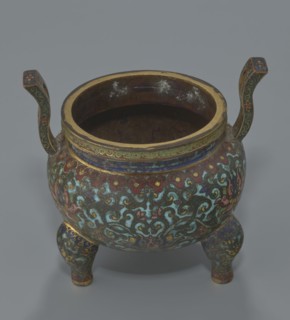 Ding-type incense burner with cover, Chinese, Qing dynasty, Qianlong period 1736–1795. Ceremonial