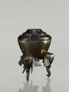 Censer with cover, gift, Chinese art, Chinese, Qing 1644–1911, elephants, ceremonial vessel. Censer