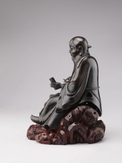 Sage sitting on a rock base, unknown sculptor, Chinese art, Chinese culture, Qing 1644–1911,