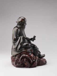Sage sitting on a rock base; sculptor, Chinese art; Chinese culture; Qing 1644–1911; figurine of a