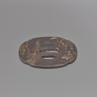 Crossguard tsuba, Jakushi,  school, Jakushi, Kizaemon, / personal slogans / author; katana sword
