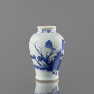 Meiping-type vase, ceramics, Meiping vessel type, blue and white porcelain, Qing style 1644–1911,