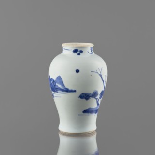 Meiping-type vase, ceramics, Meiping vessel type, blue-and-white porcelain, Qing style 1644–1911,