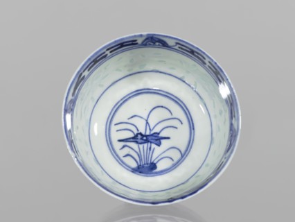 Bowl, Chinese, Qing dynasty 1644–1911, 18th–19th century. Blue-and-white porcelain, rice pattern