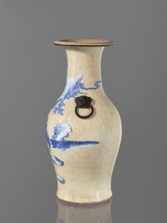 Vase, Chinese, figurative scenes, ceramics, blue and white porcelain, cracklework decoration,
