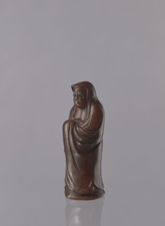 Daruma, Japanese, Meiji period 1868–1912. Ceramic figurine of Daruma Buddhist monk, male figure in