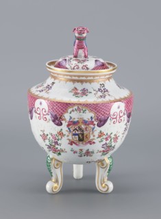 Vase with a Lid by Edmé Samson 1810–1891, porcelain, Chinese-style decoration with European